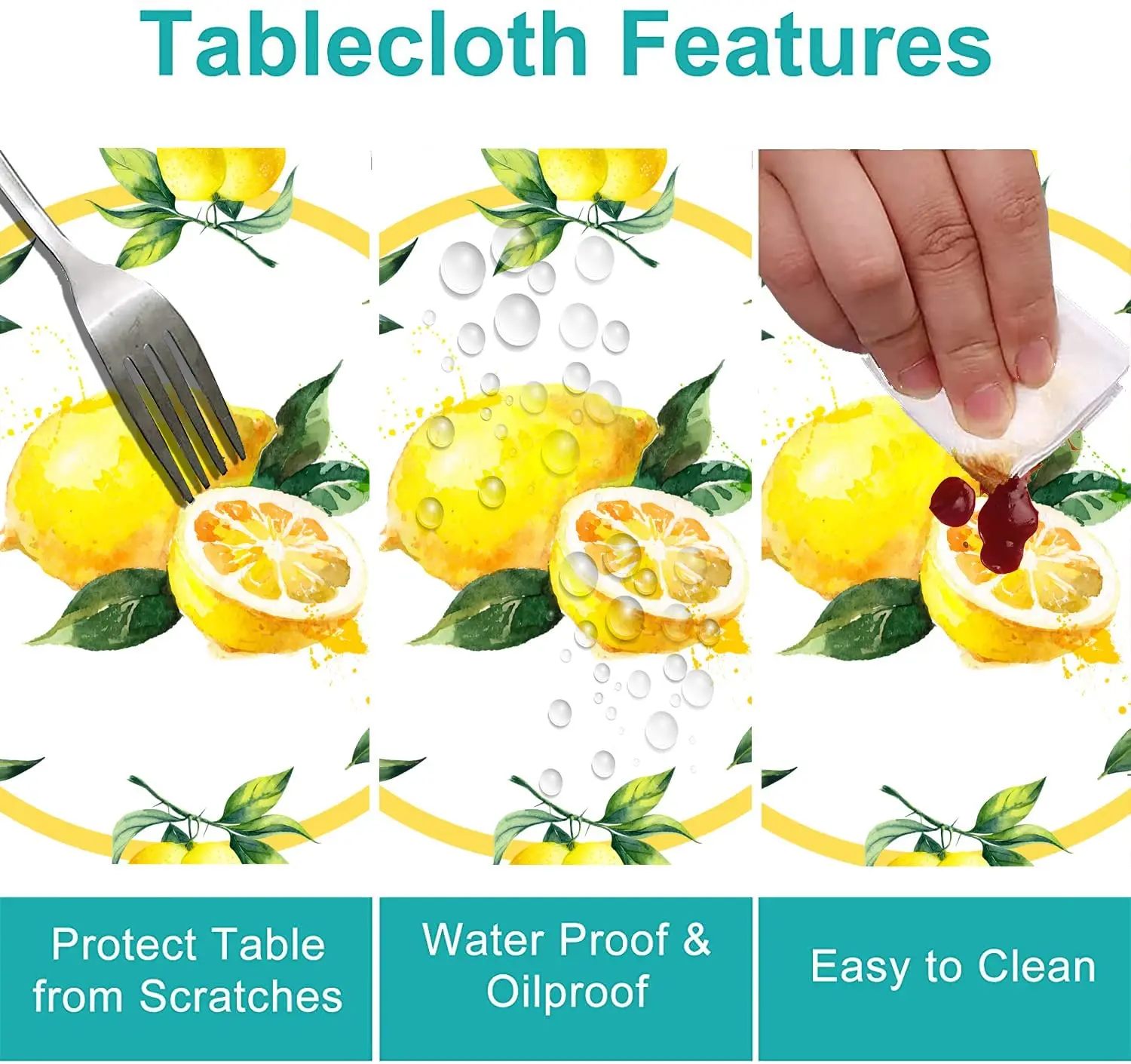 Round Tablecloth Water Resistant Spill Proof Washable Polyester Table Cloth Decorative Fabric Table Cover for Dining Table Party