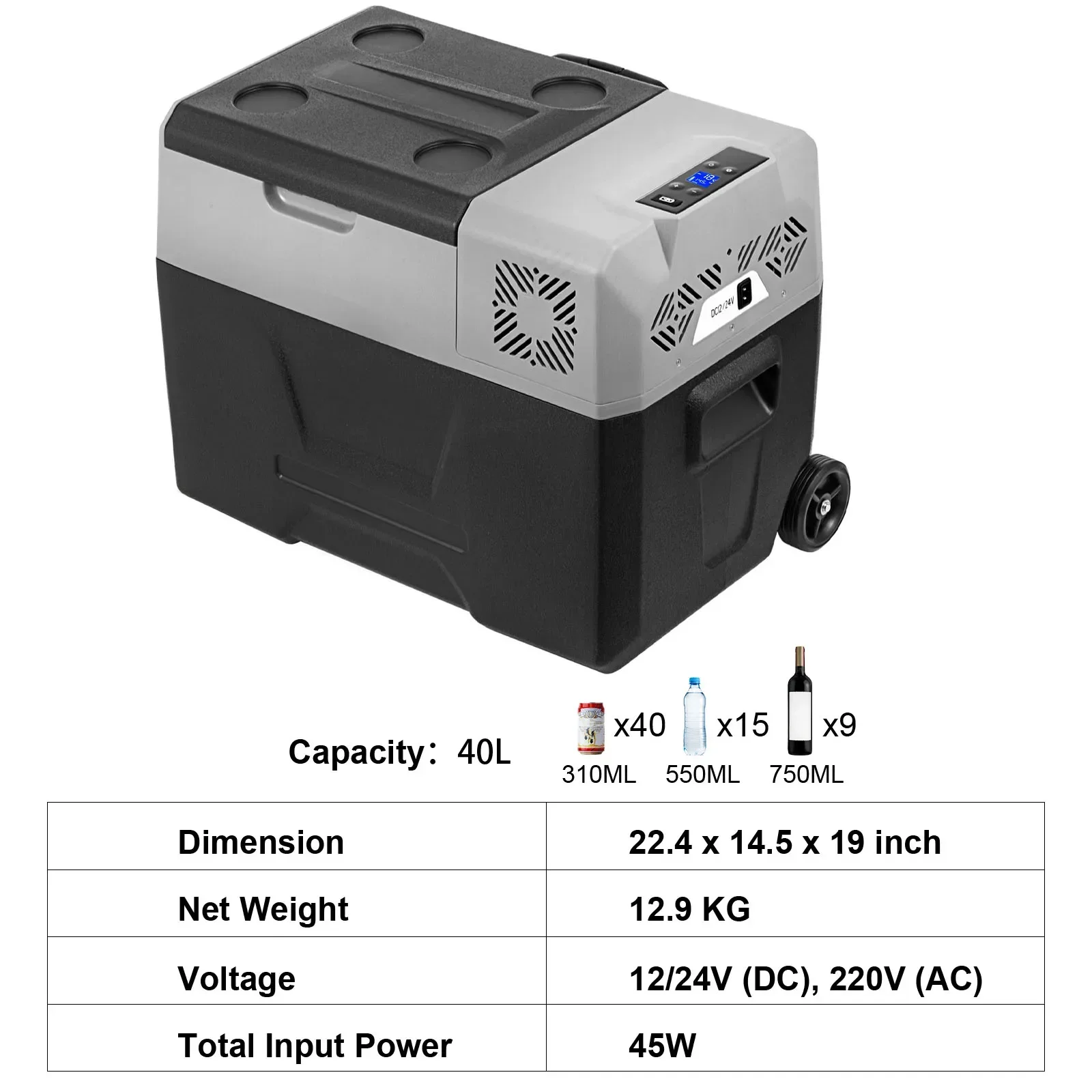 VEVOR Pro Beinstrecker 220LBS Beinstreckmaschine 20L30L35L40L45L50L55L Auto-Kühlschrank