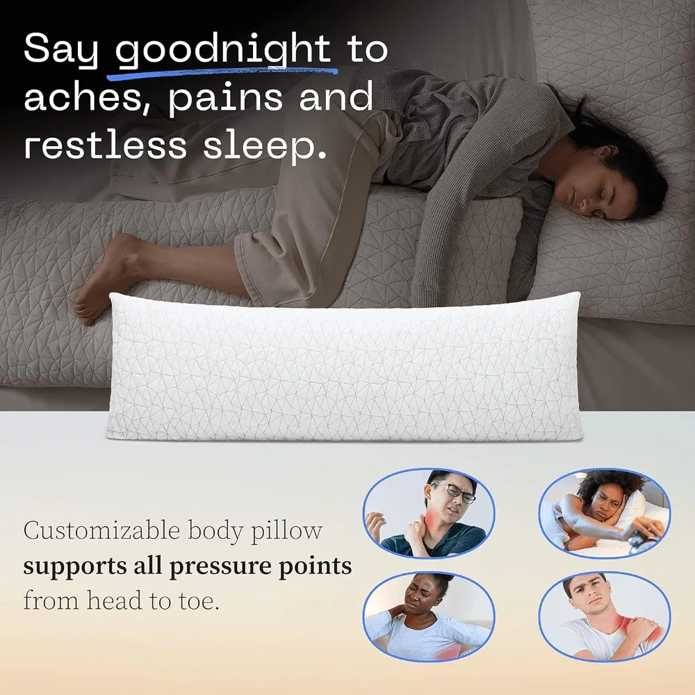

Original Adjustable Body Pillow,Long Pillow for Back, Shoulder, Hip and Knee Support, Side Sleeper Body Pillows for Adults