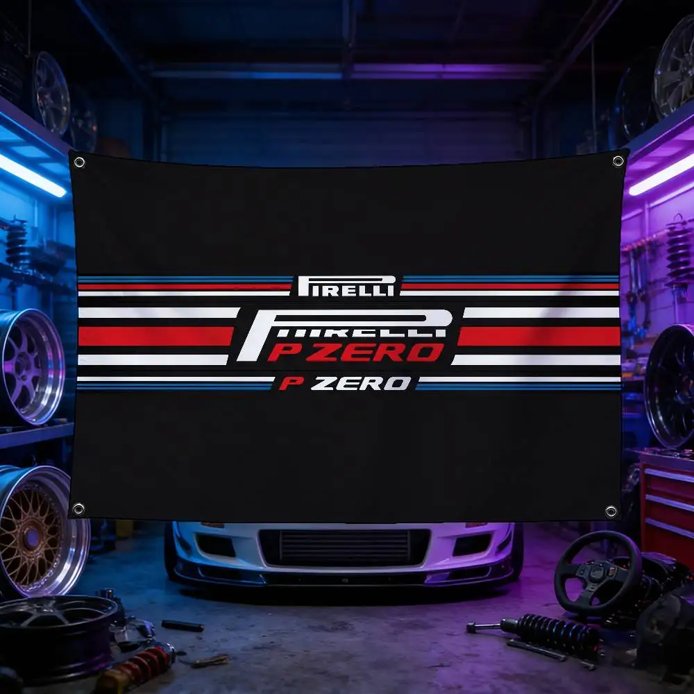 Bandera Decorativa PIRELLI, Impermeable, Resistente a la Decoloración, de Poliéster, para Interiores y Exteriores