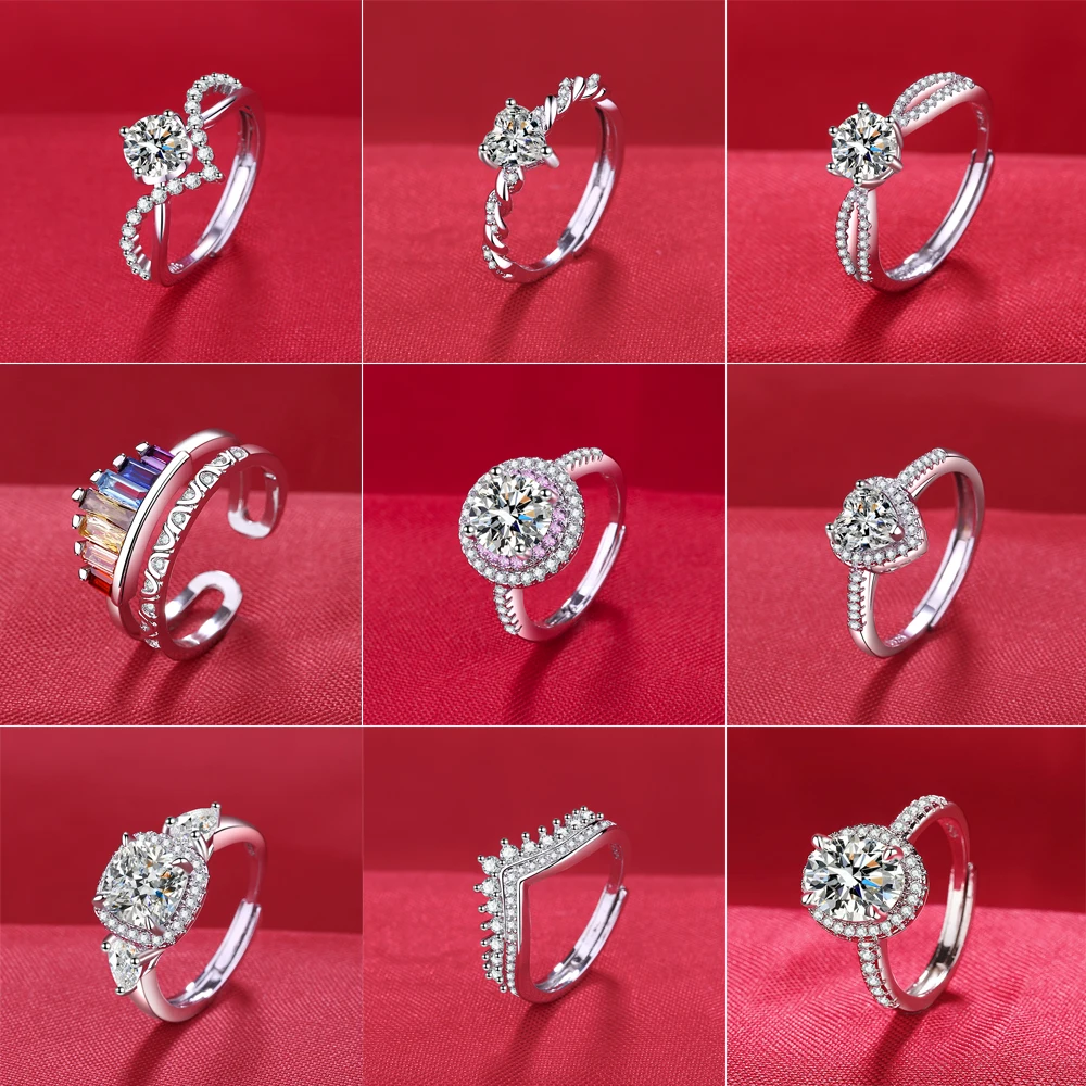 925 فضة خاتم الساخن AAA الزركون قابل للتعديل حجم خواتم الخطبة للنساء خاتم الزواج موضة حفلة مجوهرات لطيفة هدية