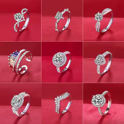 925 Sterling Silver Ring Hot AAA Zircon adjustable Size Engagement Rings For Women Wedding Ring Party Fashion Nice Jewelry Gift