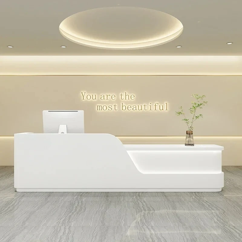 Beauty Institute Counter Salon Reception Desk Aesthetic Furniture Luxury Office Modern Hairdressing Help Receiption Shop Barber