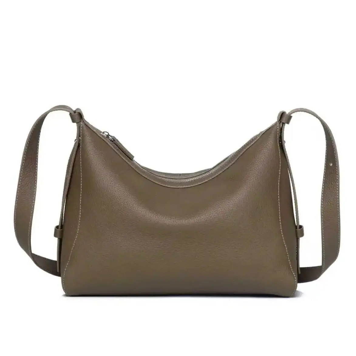 

Genuine Grade Leather Women's Shoulder Crossbody Khaki Bags Luxury Designer Brand Ladies Fashion Black Bag for Woman Beige Tote