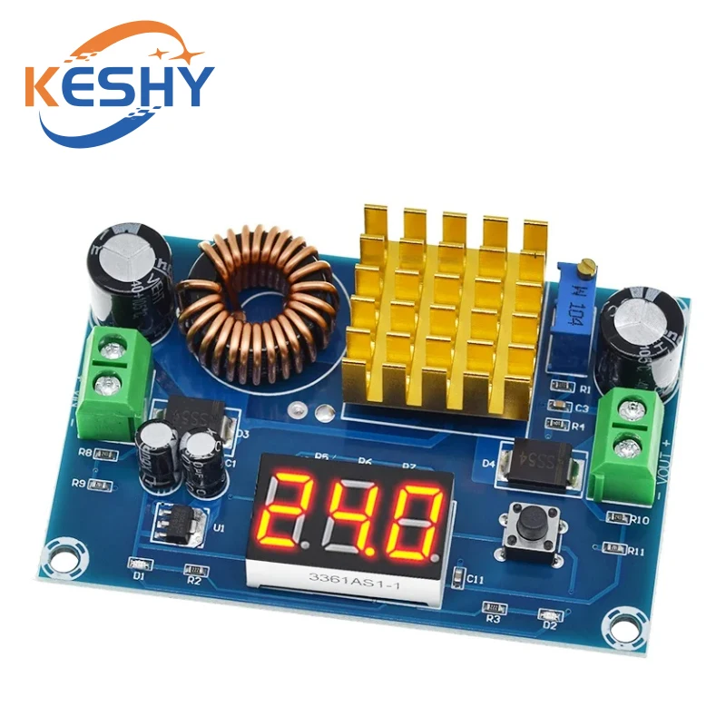 XH-M411 DC 3V-35V To DC 5V-45V Boost Module Digital Voltmeter DC-DC Step Up Module Boost Converter Board 5A Power Adjustable