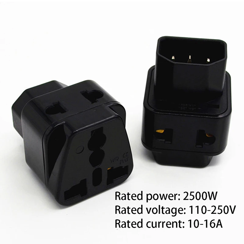 2 In 1 IEC 320 C14 Male To C13 Female Power Adapter PDU/UPS C13 Female Plug-New