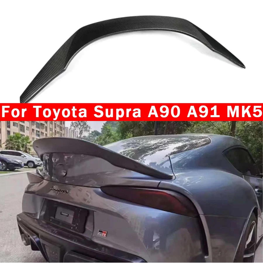 

For Toyota Supra GR A90 A91 MK5 2019+ Carbon Fiber Spoiler Tail fins Rear Trunk Spoiler Guide Wing Rear Wing Upgrade body kit