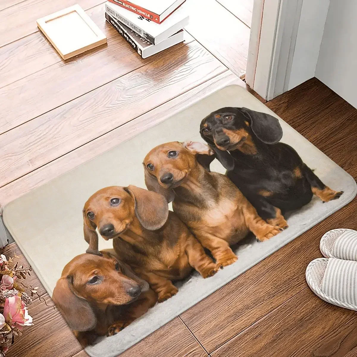 Dachshund Dog Doormat Bathroom Modern Polyeste Mat Kitchen Home Living Room Funny Pupy Decor Floor Rug Floor Mat Bath Mat