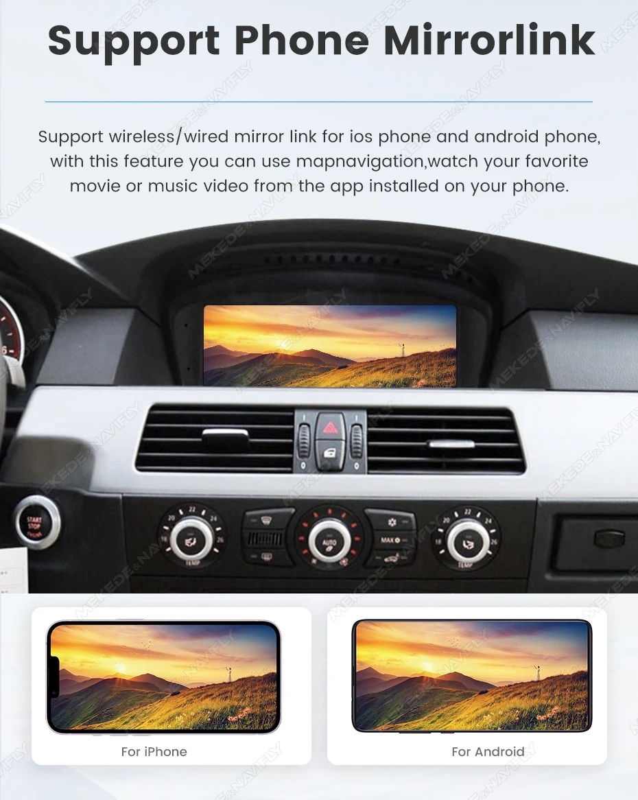 MEKEDE Autoradio für BMW 3er 5er Serie E60 E61 E63 E64 E90 E91 E92 E93 CIC CCC GPS Navigation Carplay Android Auto Multimedia-Einheit – Detail 18