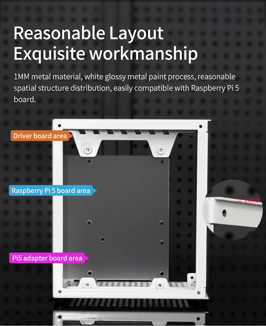 Yahboom Raspberry Pi 5-Schutzhülle, Mini-Kit mit Lüfter und Farbwechsel, Umgebungslicht, unterstützt Installation, M.2 SSD – Detail 11