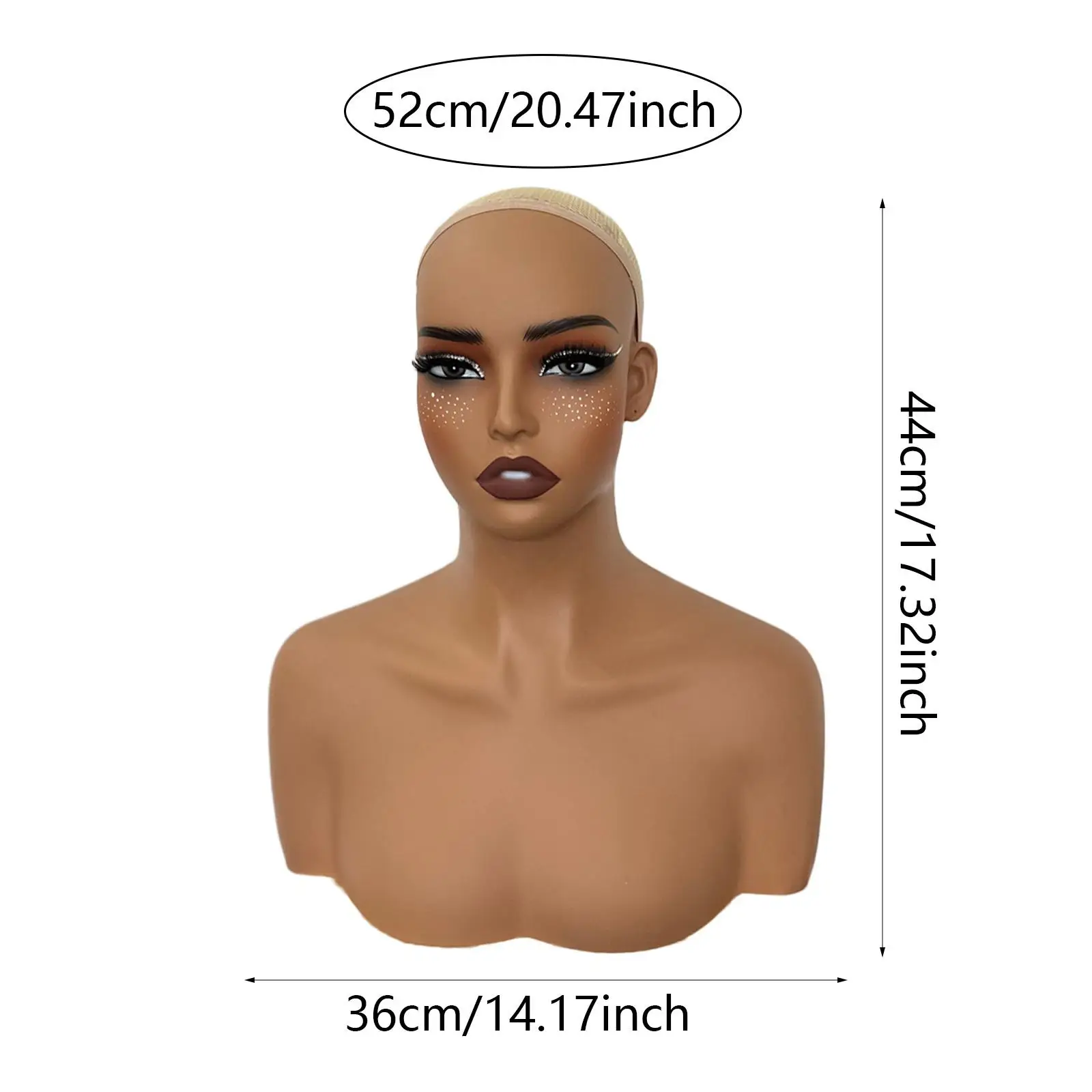 

Female Mannequin Head Professional Shop Wig Holder for Necklace Glasses Hat