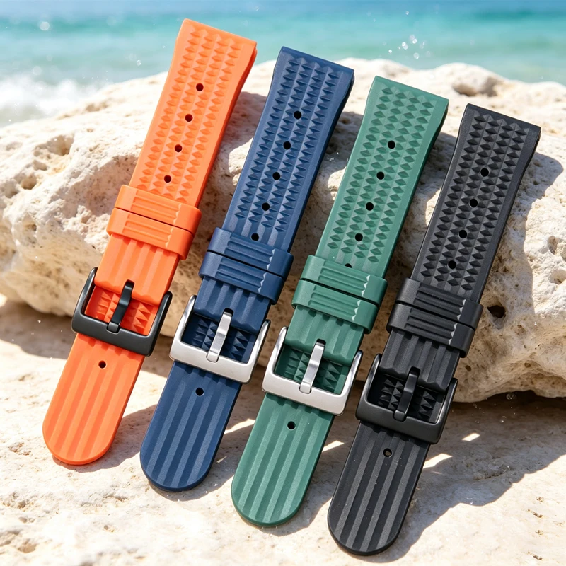 Seiko Watch 5 Sports - 20MM 22MM Silicone Watch Strap for