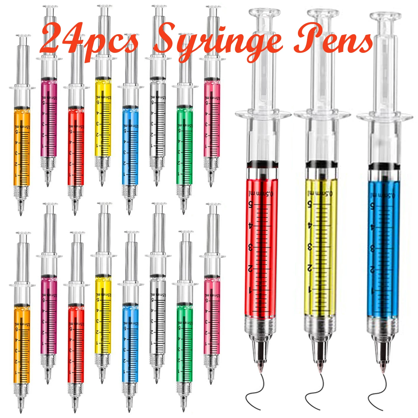 

24pcs Novelty Syringe Ballpoint Pens Cute Stationery nurse pen Ballpoint Pen 0.5mm Ballpen