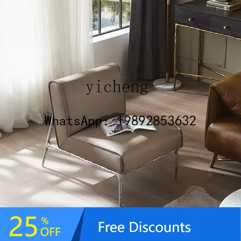 

simple leather casual sofa chair living room meeting guests antique iron single sofa recliner home decoration accessories