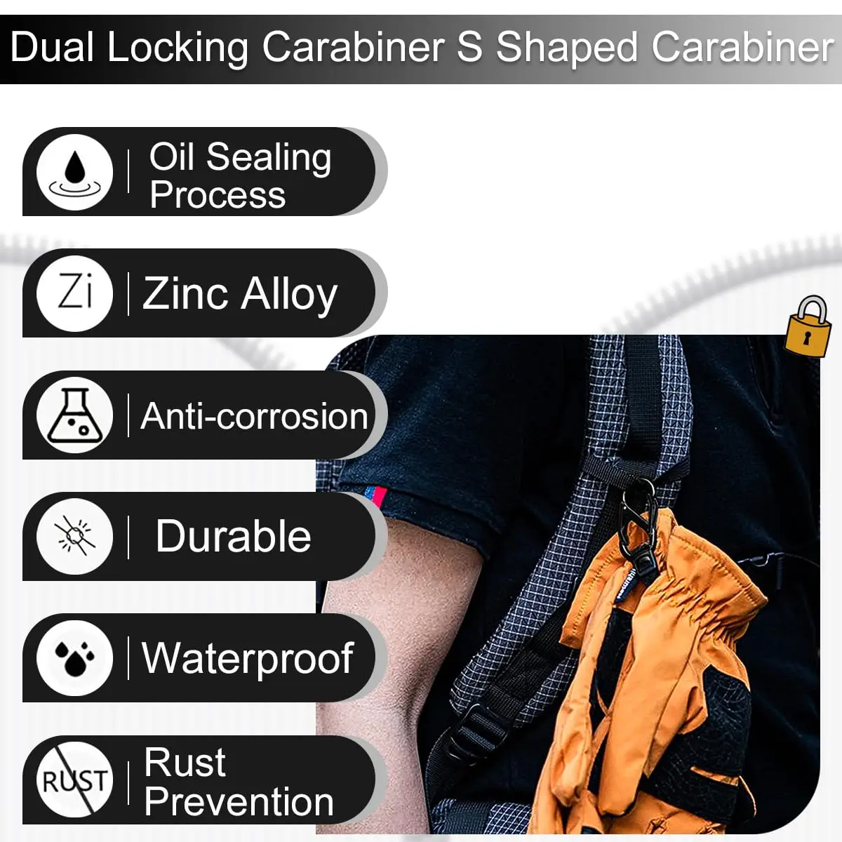 10 قطعة كليب شافيرو كوم كليب دي بلاكليو معدن خمسة تعليق دي ليجا إم فورما دي بارا أكامبينتو آو أري فريكو كامينهااداس فيجينز #6