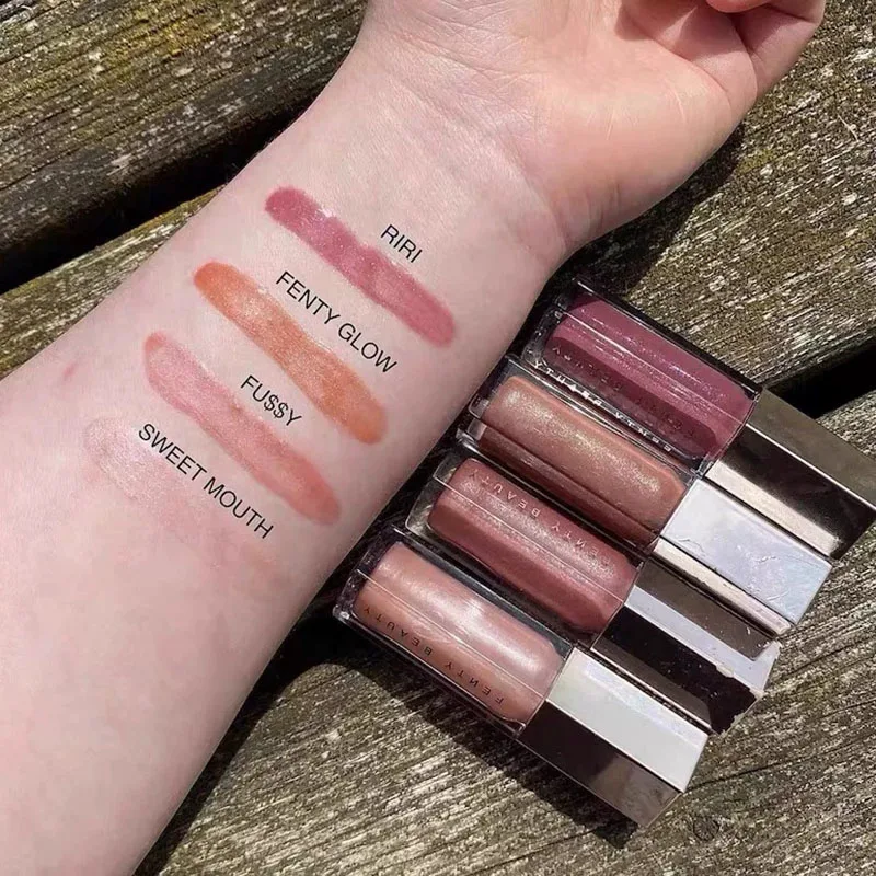 Nieuwe Fenty Beauty Transparante Lip Glazuur Spiegel Glitter Lipgloss Balsem Sexy Lip Voller Cosmetica RIRI Fenty Glow Fussy Lippenstift