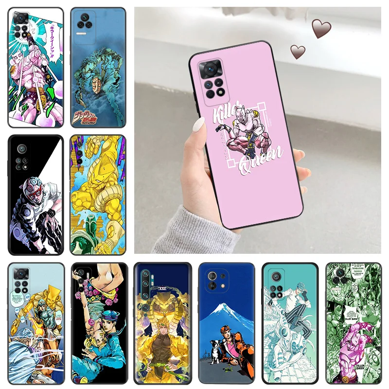 Silicone Soft Phone Case for Redmi Note 11 Pro 5G Note10 11S 10S 10A 10C JoJo Bizarre Encyclopedia Xiaomi 11 Lite 11T 10T Cover