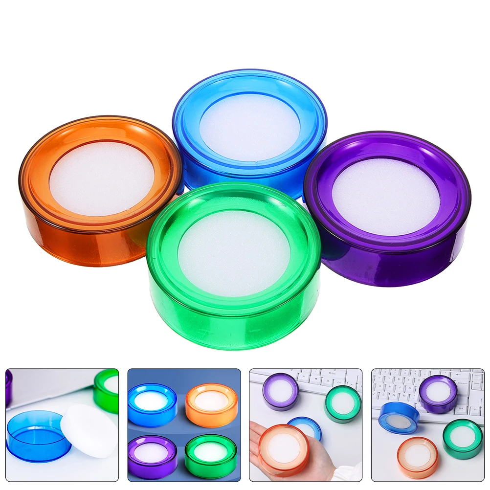 

4pcs Desktop Sponge Finger Wet Moistener For Cash Counting Money Sorting Office Use Envelope Sealer Face Paint Wetting Tool
