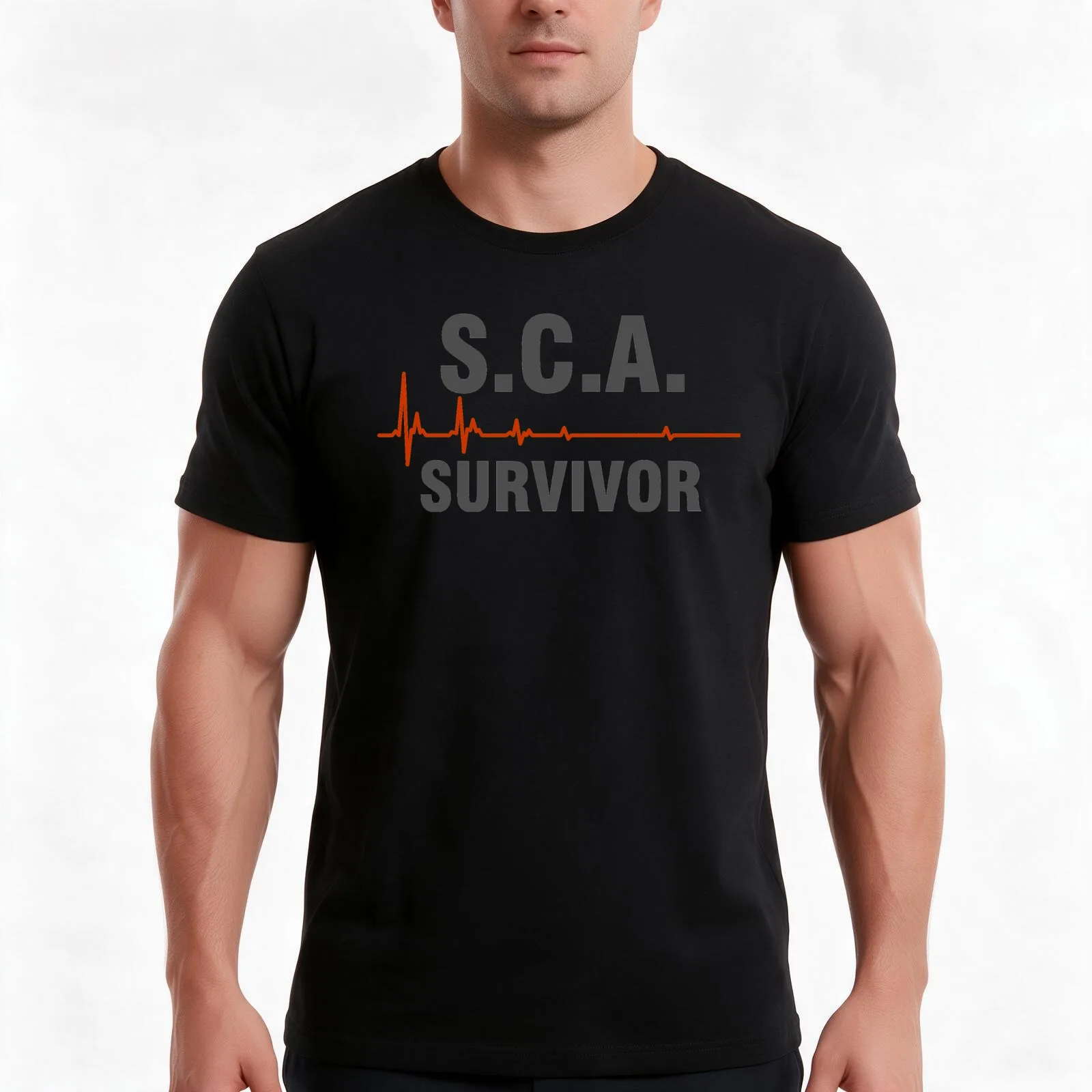 Sudden Cardiac Arrest Survivor T-Shirt, Summer Casual Cotton Tee, Oversized Streetwear Tops, Vintage Graphic Print, 100% Cotton