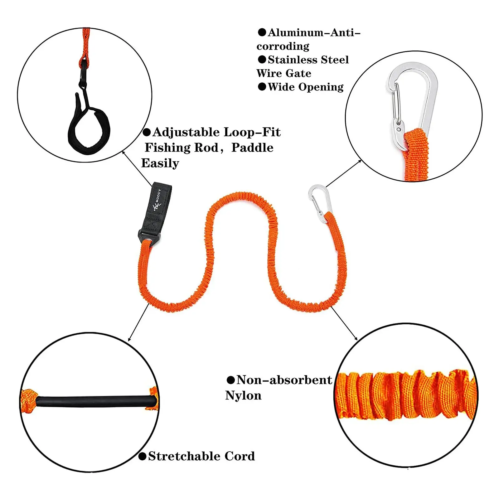 Correa elástica para remo de Kayak, correa para tabla de surf, cordón para surf, cuerda en espiral para pesca en barco, accesorios de cuerda para caña de remo, amarre Po N1j1