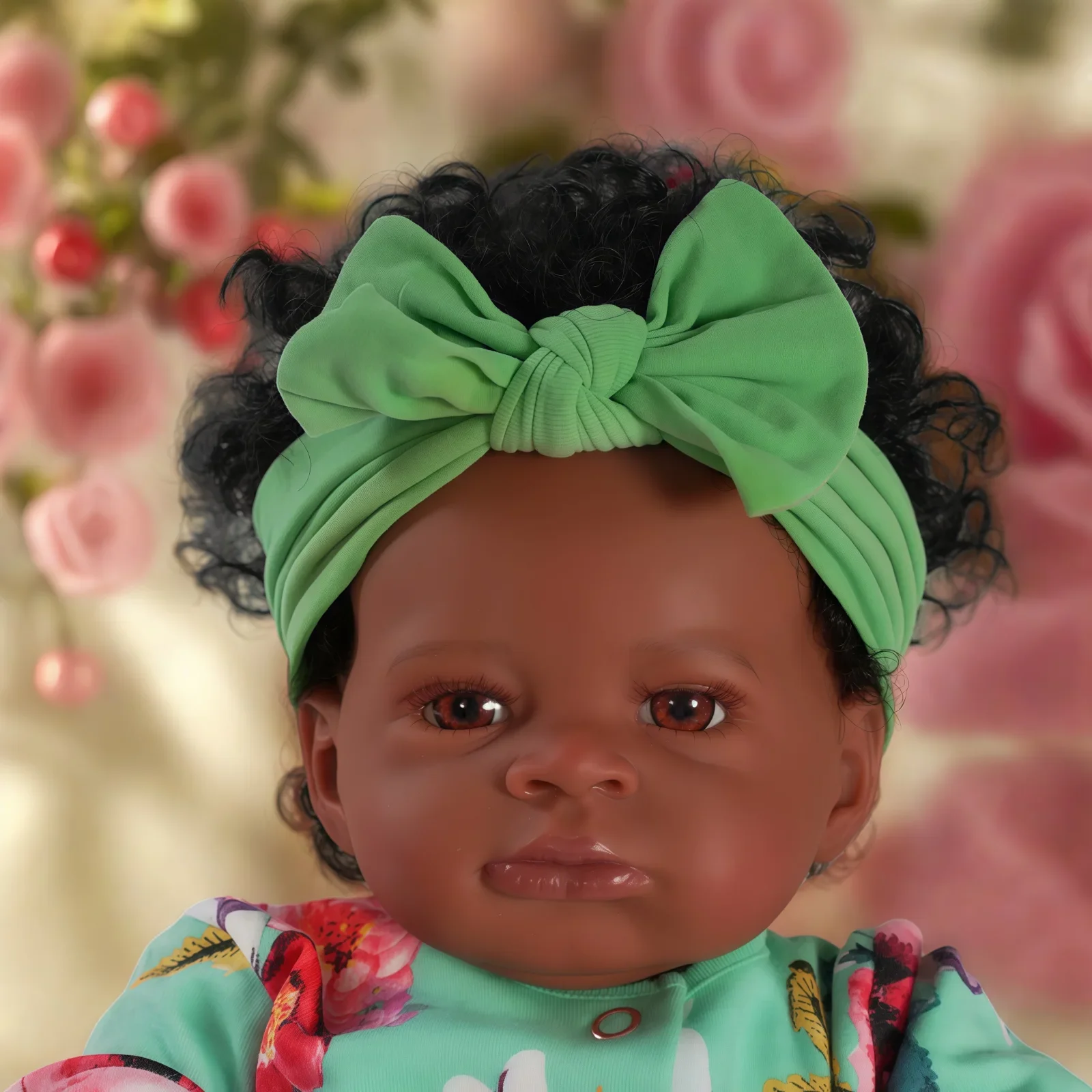 

Risbecko 20 Inch Lifelike Black Reborn Baby Doll - African American Soft Cloth Body Doll - Birthday Gift/Christmas Gift