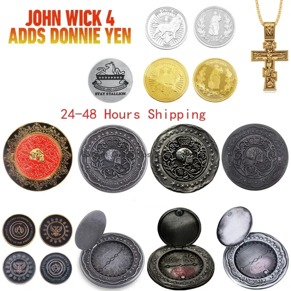 ภาพยนตร์ John Wick Sofia Blood Oath สไตล์โกธิคคอสเพลย์ Unisex ลูกปัด Jesus Cross จี้สร้อยคอเครื่องประดับอุปกรณ์เสริมของขวัญ