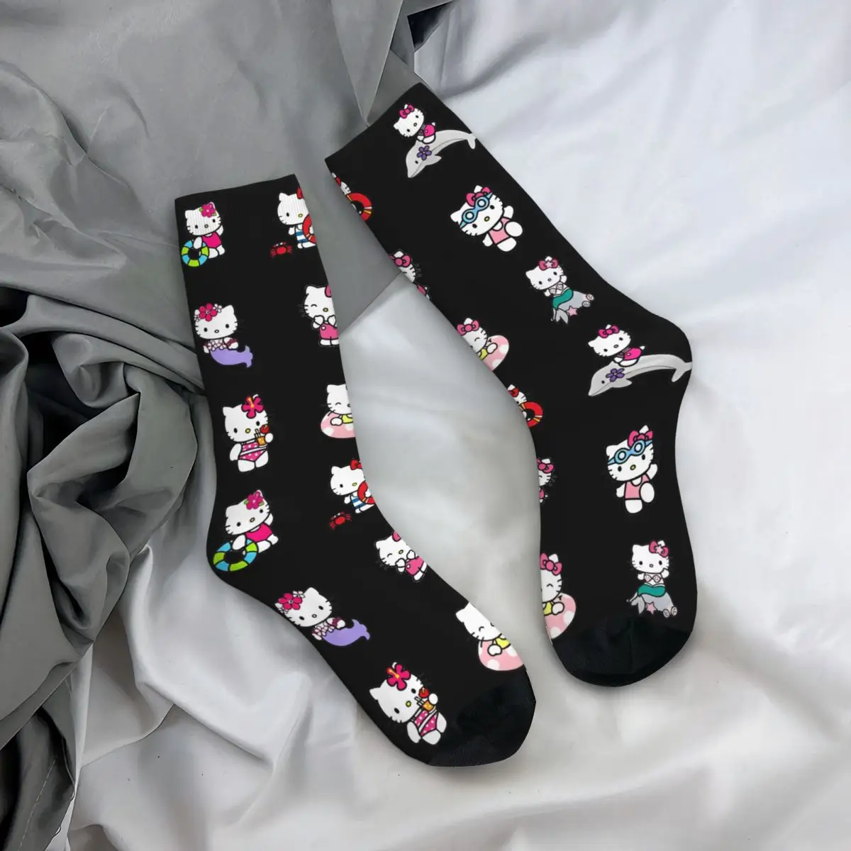 Hello Kitty Socks Spring design Stockings Vintage Women Men High Quality Socks Design Cycling Anti Bacterial Socks