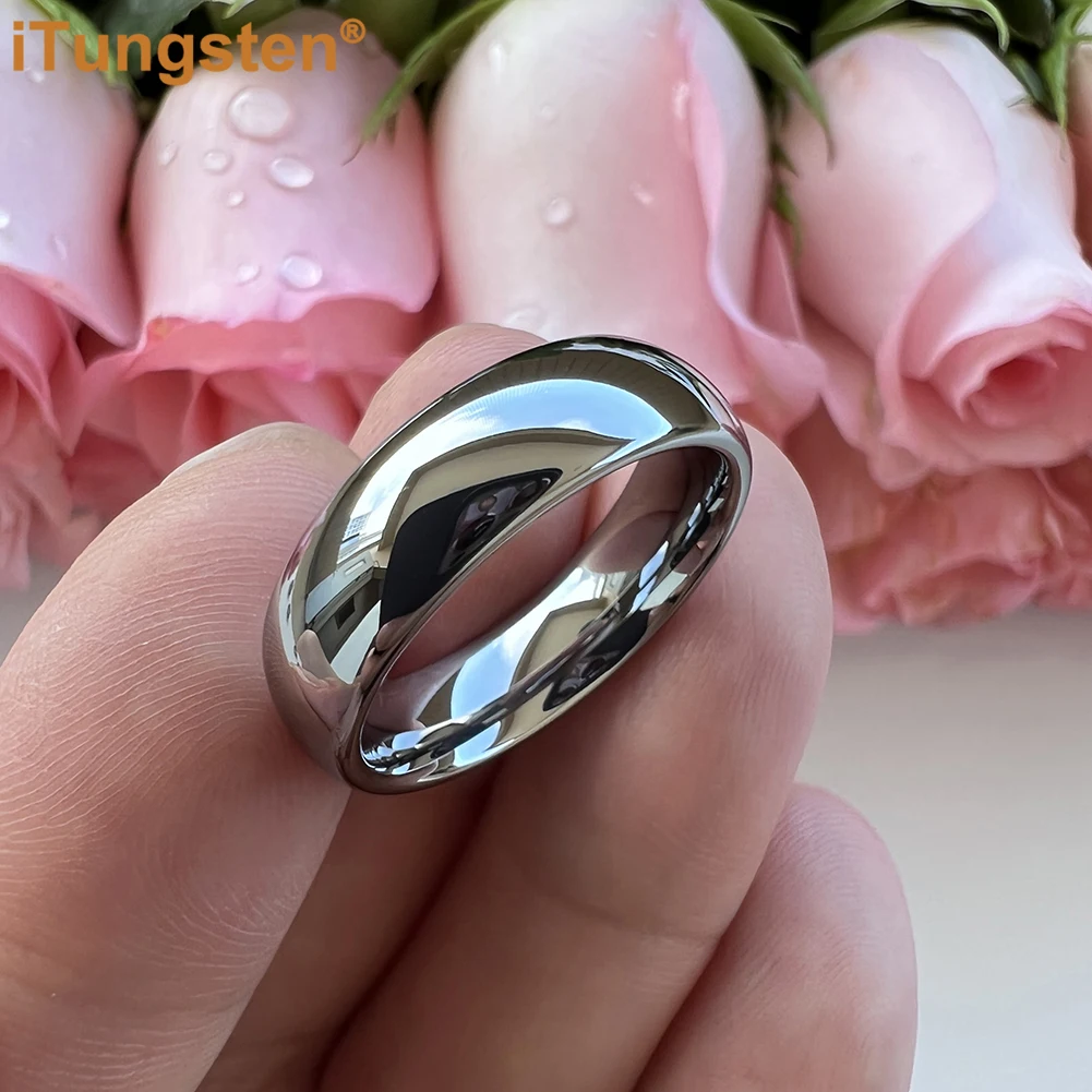 iTungsten 2mm 4mm 6mm 8mm 10mm Tungsten Carbide Finger Ring Men Women Couple Engagement Wedding Band Trendy Jewelry Confirm Fit