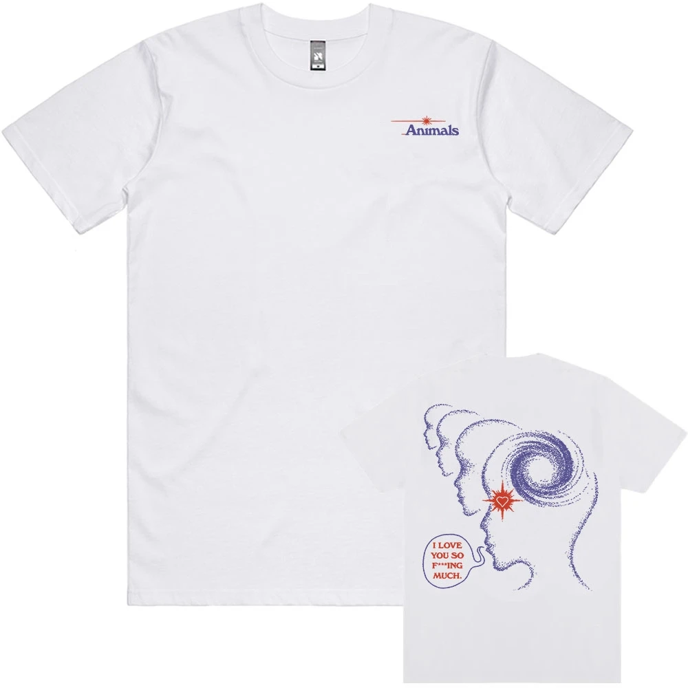 

Men's fashion I Love You So fucking Much pattern print 100% pure cotton short-sleeved T-shirt Rock band hip-hop streetwear top