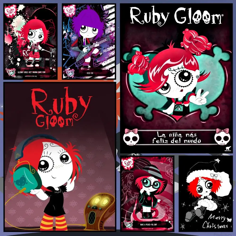 Character R-Ruby Gloom Poster Waterproof PVC Wall Poster, Peel-and-Stick HD Art for Living Room, Bedroom and Shop