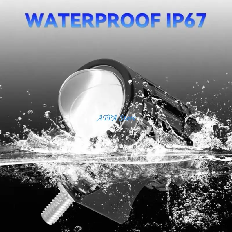 U13C Motorcycle LED Lights Double Mode Aluminum Housing Fog Visibility for Modification