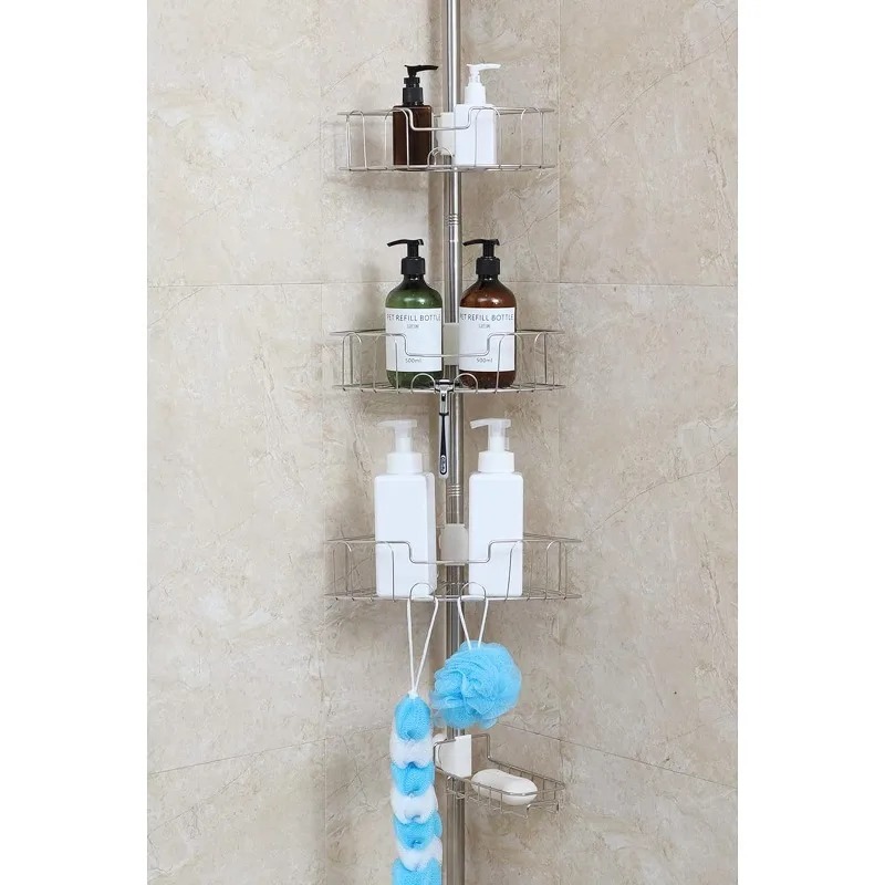 

shower caddy corner organizer for bathroom,caddy shelves cirner storage bathtub shampoo holder rack with rustproof stainless