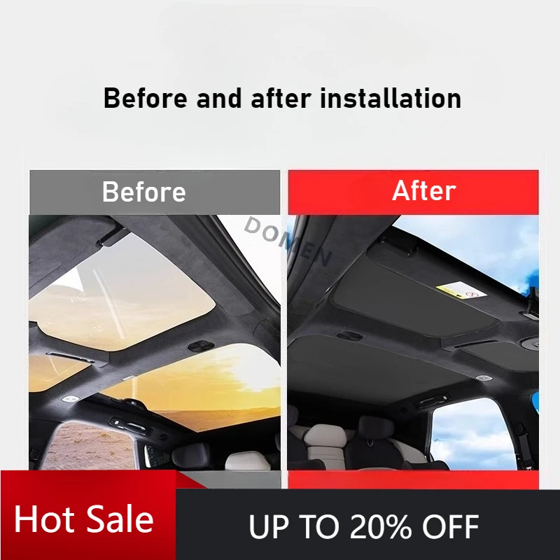 DOMEN New For AVATR 12 Deerskin Suede Sunshade Roof Sunscreen And Heat Insulation Special Rear Sunroof Sunshade Modification Acc