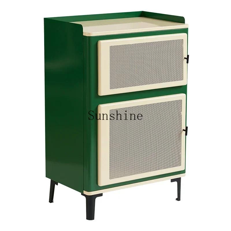 Nordic retro bedside table small apartment simple household storage small cabinet