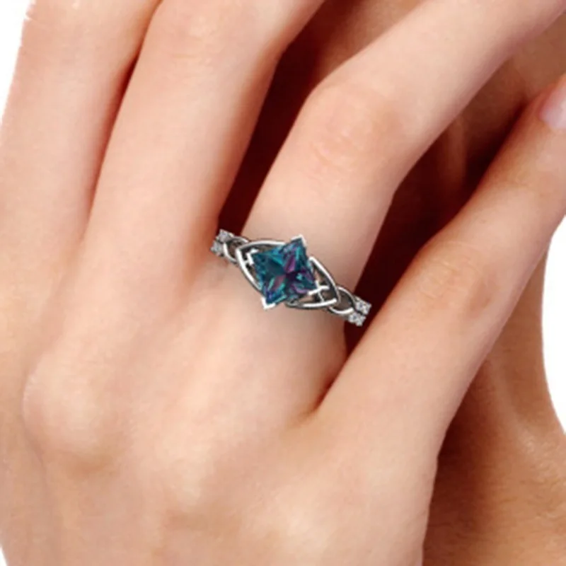 Hot Sale 925 Sterling Silver Creative Personality Rainbow Rings Ideal for Party Gifts and Engagement Occasions