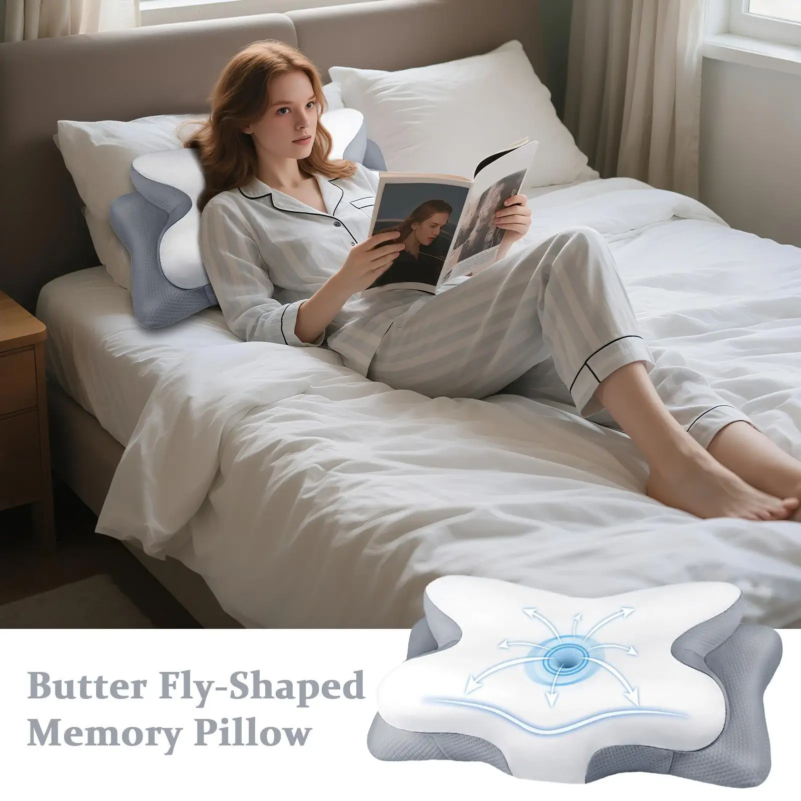 Memory Foam Pillow Back And Side Sleepers Memory Foam Pillow Slow Rebound Soft Cushion Neck Support Headrest For Travel Hotel