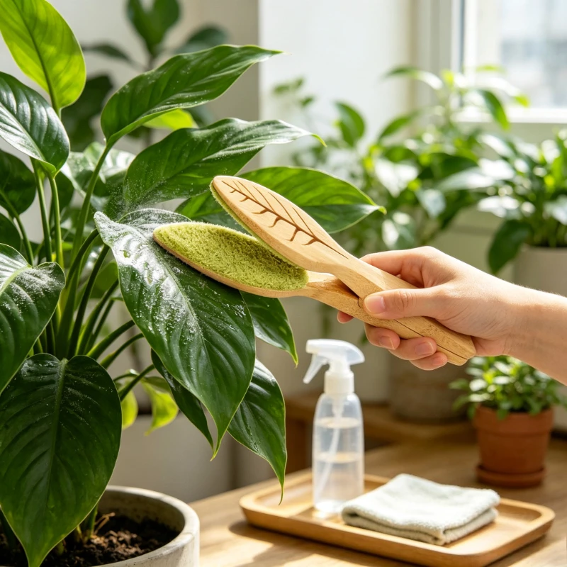 Leaf Cleaning Tongs Portable Plant Dust Brush Creative Gardening Tool for Indoor Outdoor Potted Plants Cleaning
