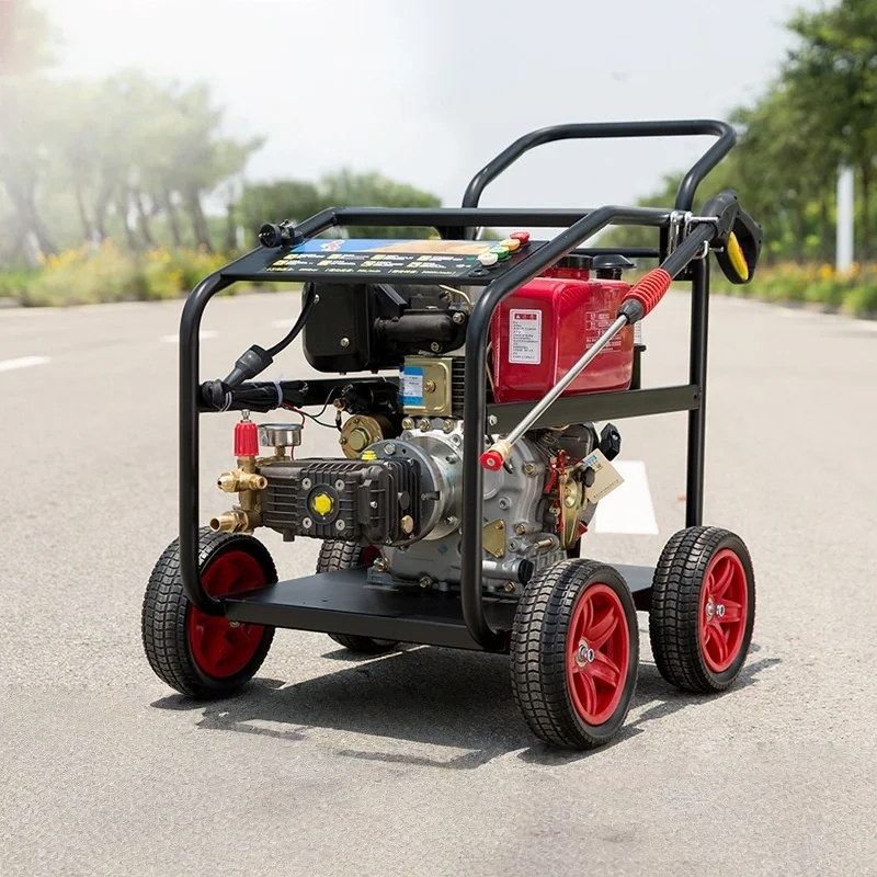 250bar 3400rpm Mobile Industrial Water Jet Used   Car Wash Machine Pump Motor Manual Pressure Washer