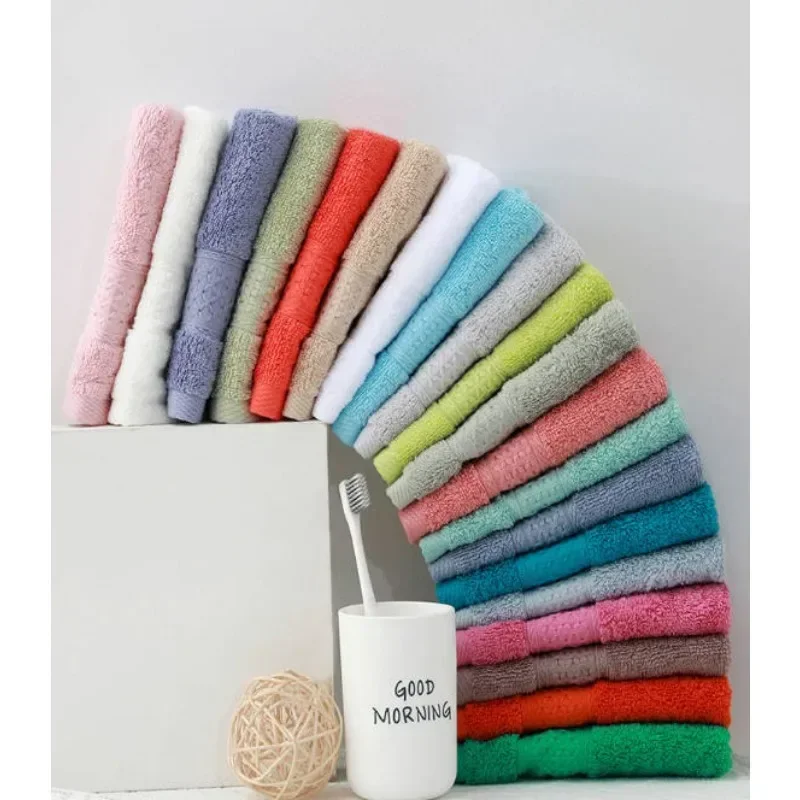 20 Colors Handkerchief Towels High Quality Cotton Small Towel Solid Color Soft Thick 34*34cm for Adults Kids Hand Towels toalhas
