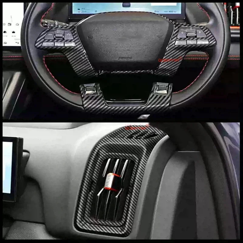 

For BYD SHARK 6 2024-2026 Car ABS Window Lift Panel Sequins Steering Wheel Gear Box Decorat Door Frame Front Rear Outlet Sticker