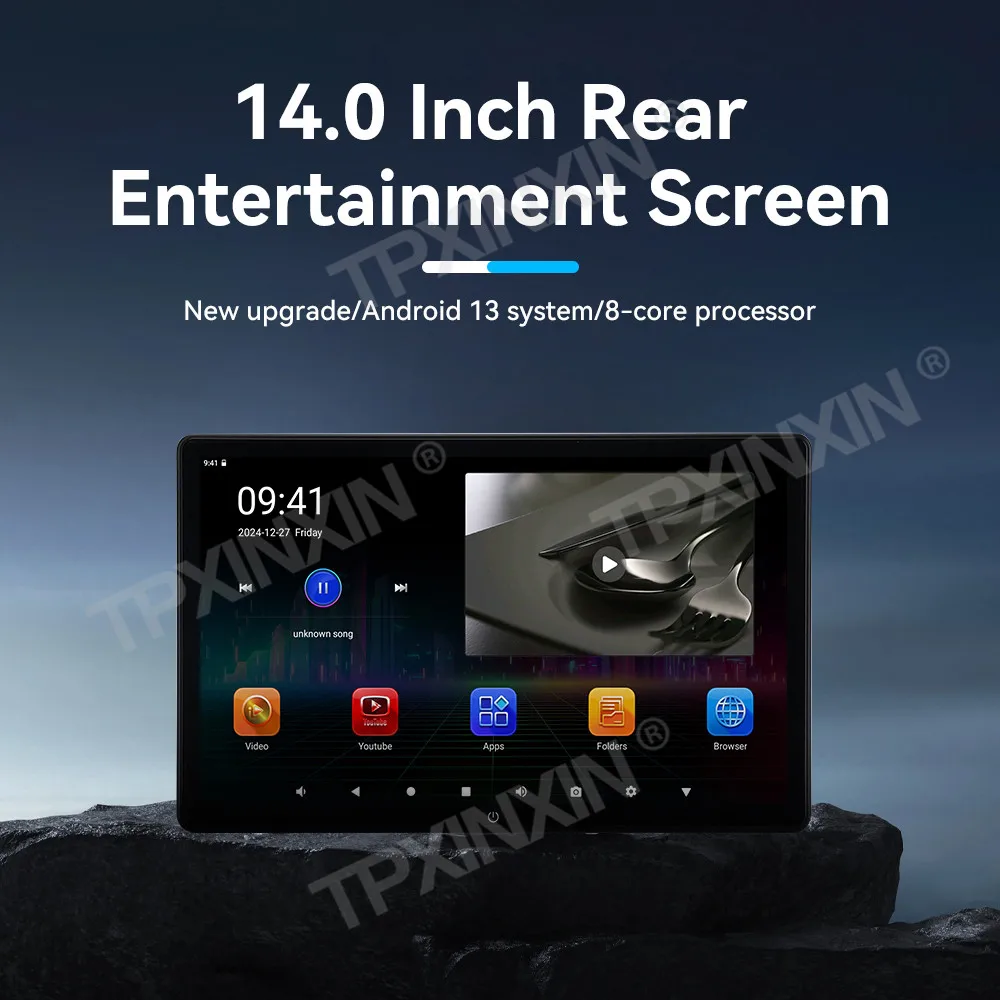 4K HD Dönebilen Ekran 14 inç 8 Çekirdek Android 12 Araba Arka Koltuk Eğlence Araba Kafalık Araba Aksesuarları