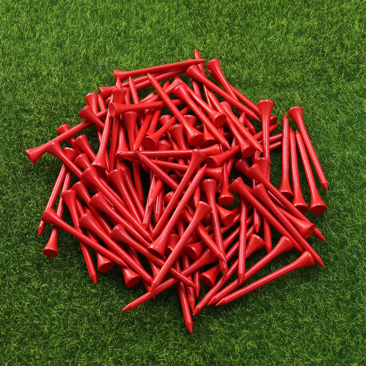 

100pcs Golf Tees 8.3Cm Wooden Yards Tees For Outdoor Sports Red Durable Long Lasting Drive Accuracy Straight Tee Height