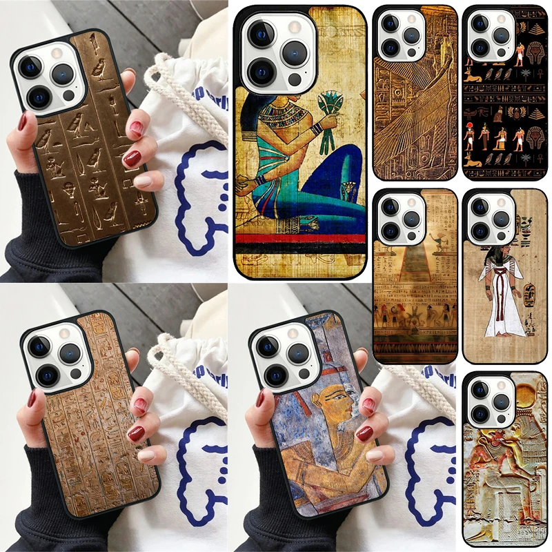 Egypt Pharaoh Mural Cover For iPhone 16 13 14 15 Pro Max 12 Mini 11 15 Pro Max 6 7 8 Plus Max SE 2020 Phone Case