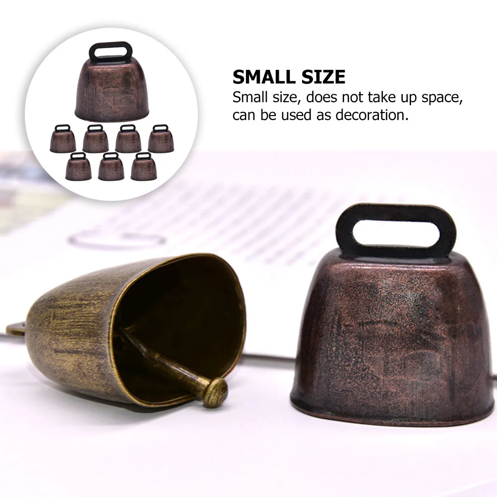 8 Pcs Cow Collar with Bell Cowbell Jewelry Accessories Country Decor Farm Bells Copper Cattle