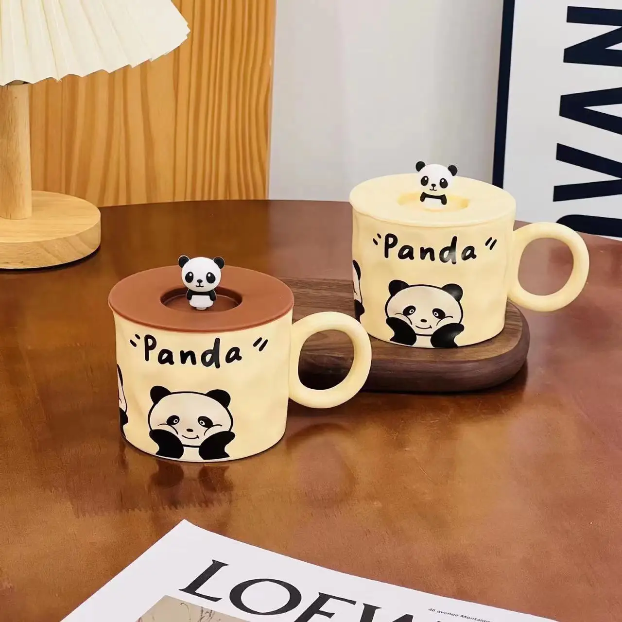 2024 New Ceramic Panda Mug With Spoon Lid Coffee Cup Original Mugs Free Shipping Original Breakfast Cups Ceramics & Pottery Tea