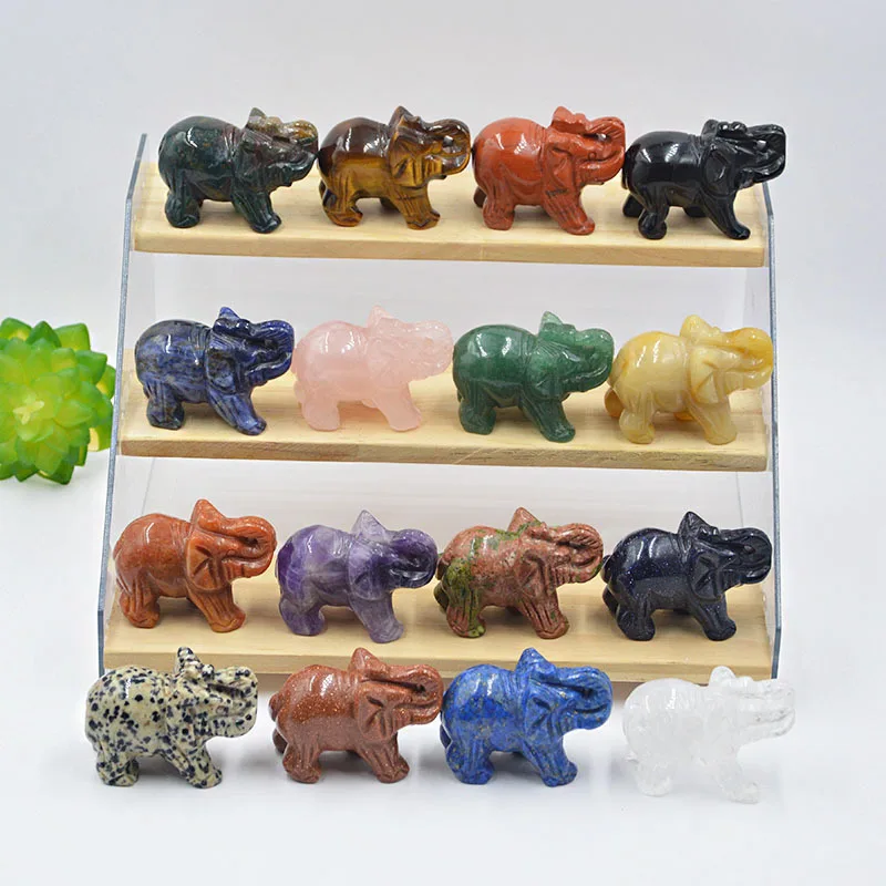 

Натуральный камень, хрустальный слон, резной ремесленный трансграничный оптовая продажа, деталь для домашнего декора