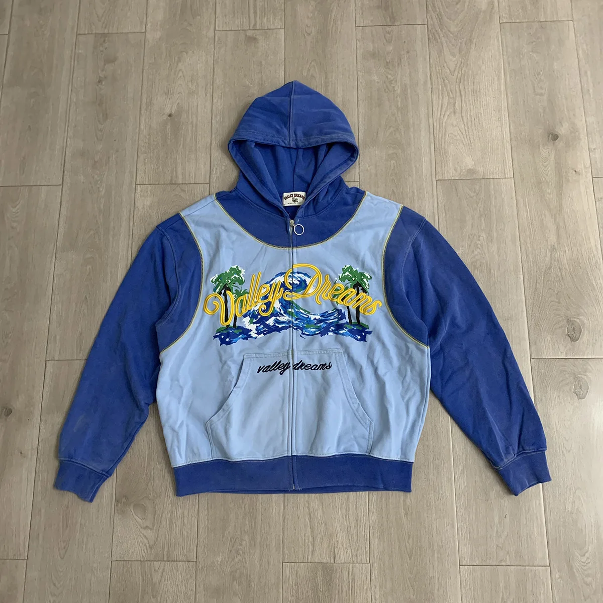 Moletom com capuz e zíper, bordado com letras em cores contrastantes, cardigã oversized, jaqueta de moletom com strass para homens