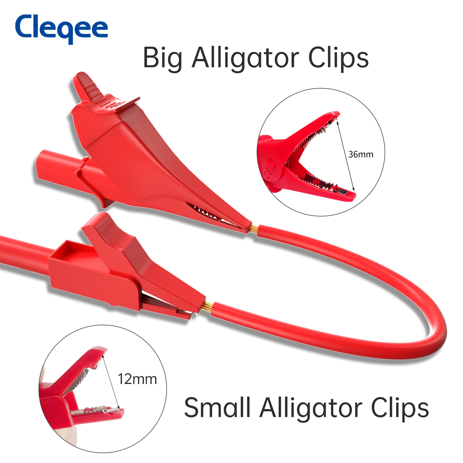 Cleqee P1925 Puntali per multimetro in silicone Kit Sonde per test Set Morsetti a coccodrillo Gancio per test rapido Clip Pinzetta Cavo di