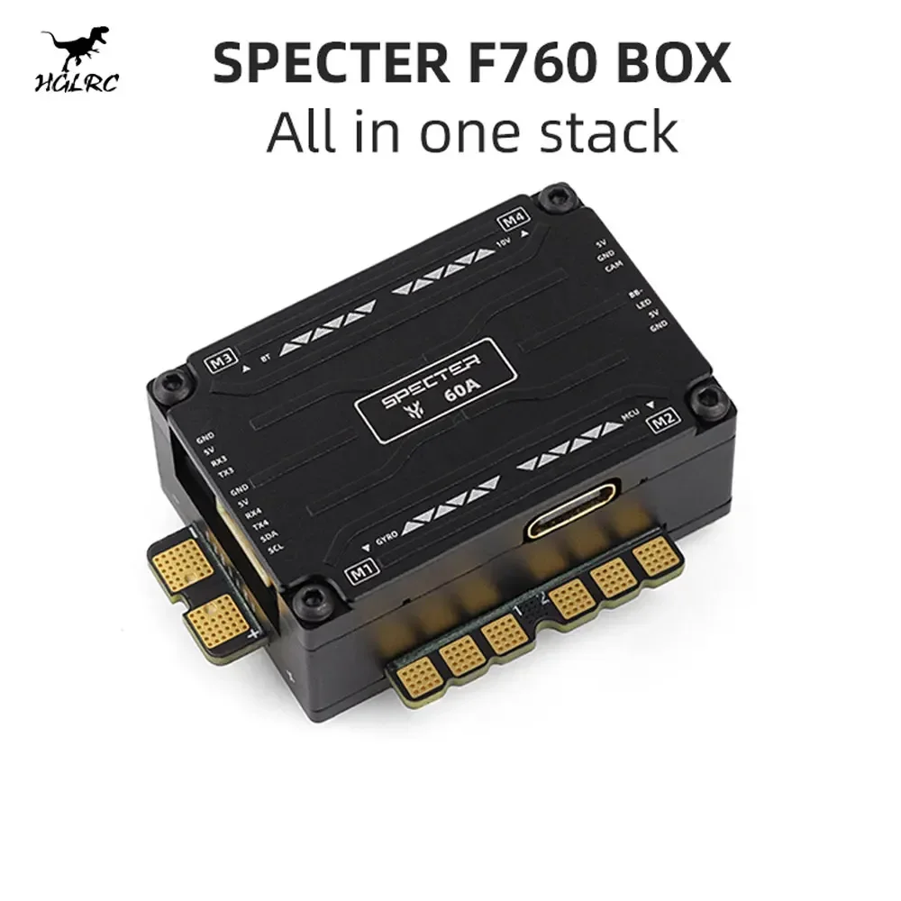 HGLRC SPECTER F760 BOX Integrated Stack F722 MINI V2 MPU6000 BL32 60A 3-6S ESC Flying Tower STM32F722 Processor for RC FPV Drone