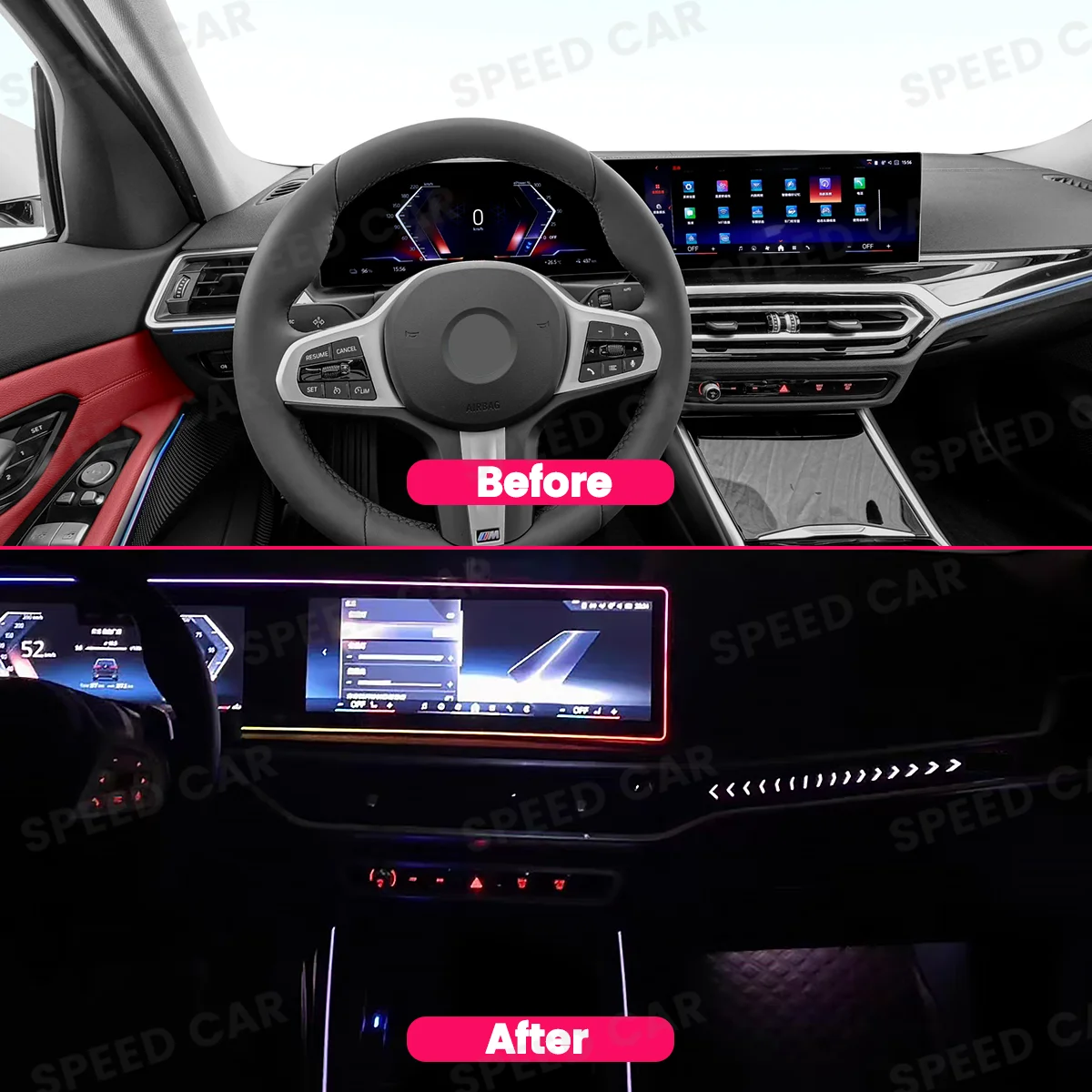 LED car Screen Light For BMW G20 G26 G60 G05 X5 G06 X6 G07 X7 M3 M4 i3 i4 i5 Series Interior Decorative Strip Ambient Light